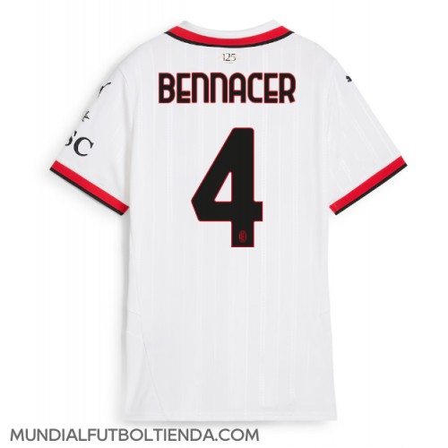 Camiseta AC Milan Ismael Bennacer #4 Segunda Equipación Replica 2024-25 para mujer mangas cortas